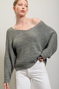 Loose Fit Knit Sweater | Sage