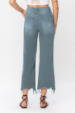 Vervet 90s Vintage Crop Flare Jeans | Mallard Green