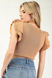 Ruffle Sleeve Ribbed Bodysuit | Coco