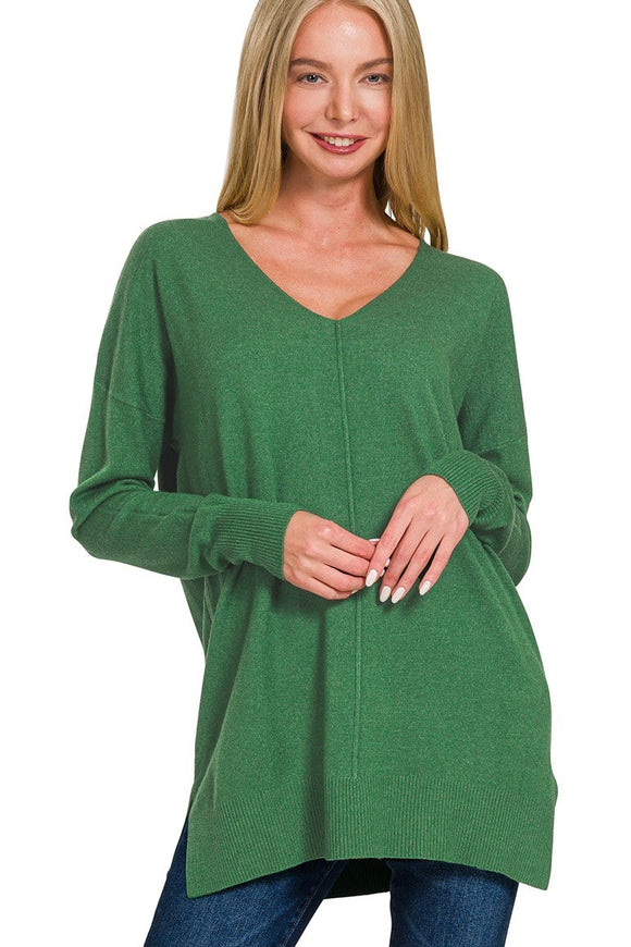 Front Seam Sweater | Green