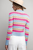 Multi Color Knit Striped Sweater | Pale Blue