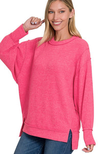 Hacci Oversized Sweater | Fuchsia