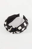 Checker Knot Headband | Black+White