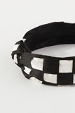 Checker Knot Headband | Black+White