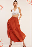 Smocked Waist Maxi Skirt | Marsala