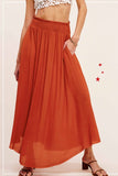 Smocked Waist Maxi Skirt | Marsala