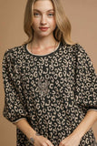 Leopard Jacquard Dress | Taupe Mix
