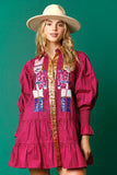 Sequin Nutcracker Poplin Dress | Plum