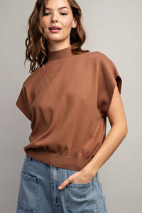 Mock Neck Knit Top | Coco