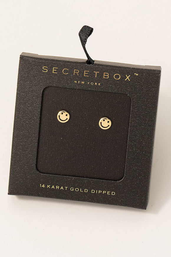 Secret Box | 14K Gold Dipped | Smily Stud Earrings