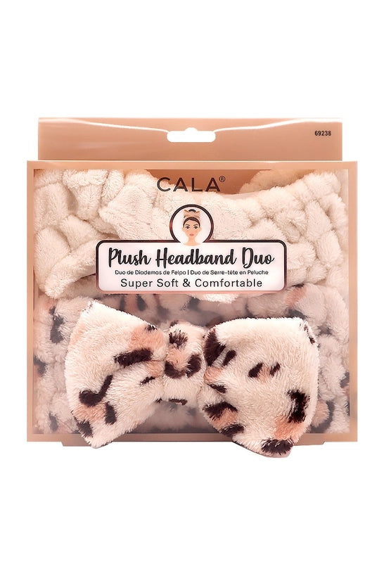 CALA Plush Headband | Leopard+Beige