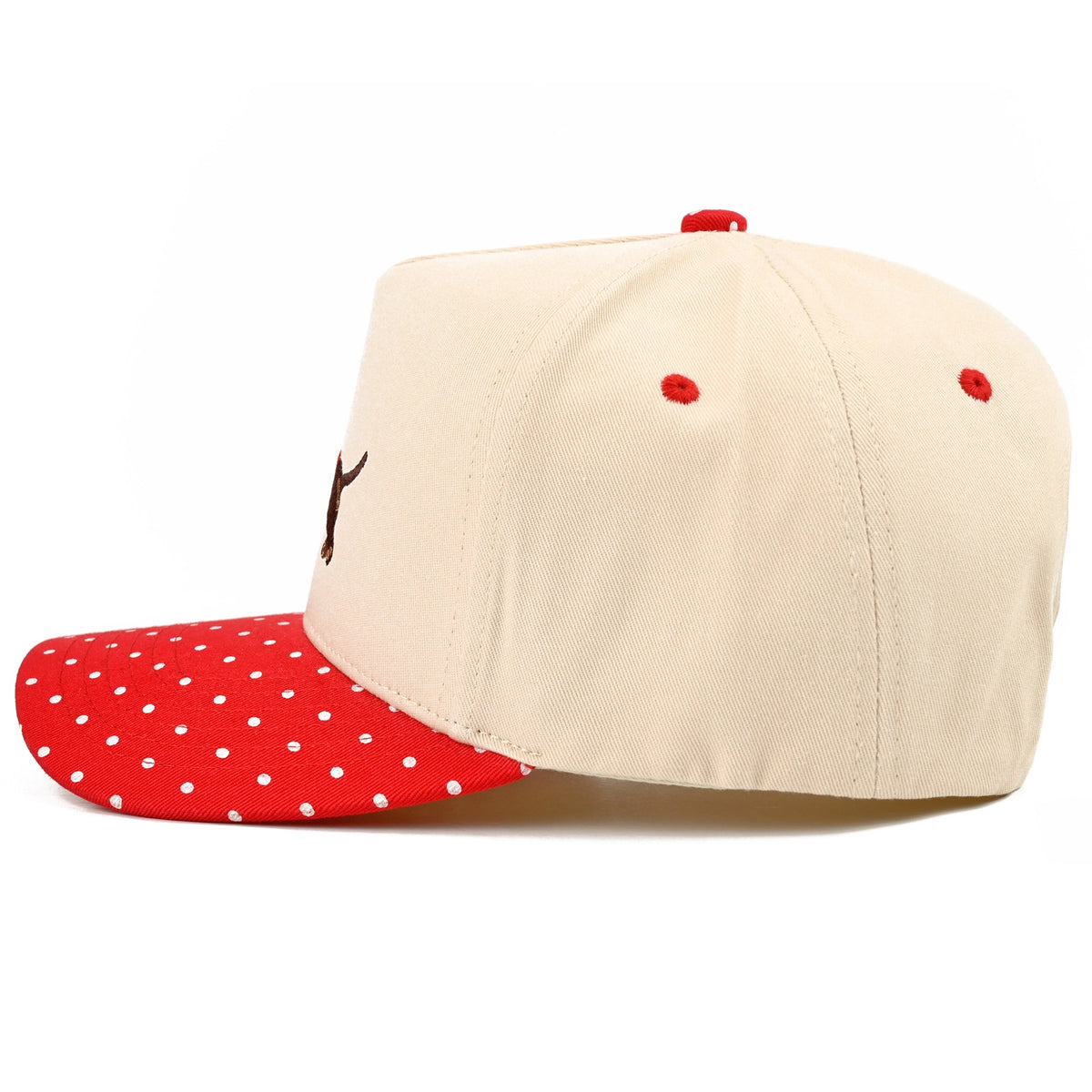 Christmas Dachshund Canvas Cap | Polka Dot Red