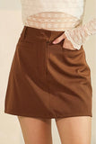 Twill Pocket Mini Skort | Brown
