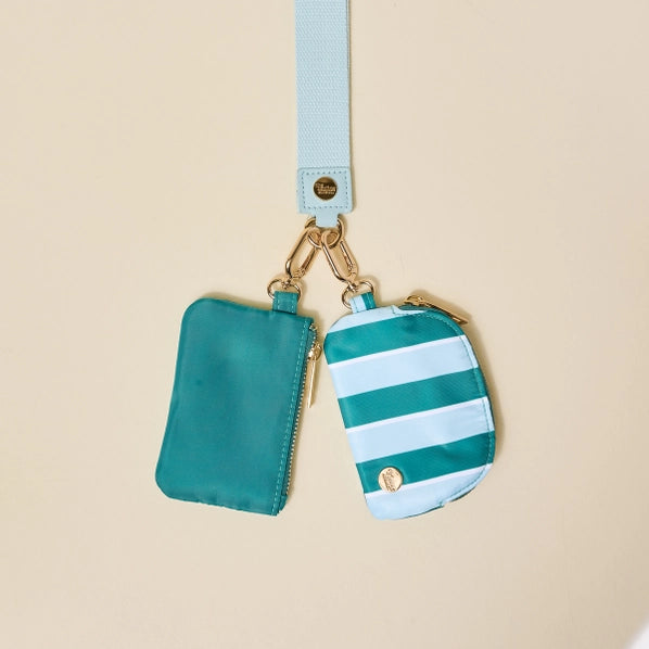 Dynamic Duo Wristlet Pouches | Sicily Stripes Teal