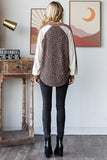 Leopard V-Neck Pullover Top | Brown