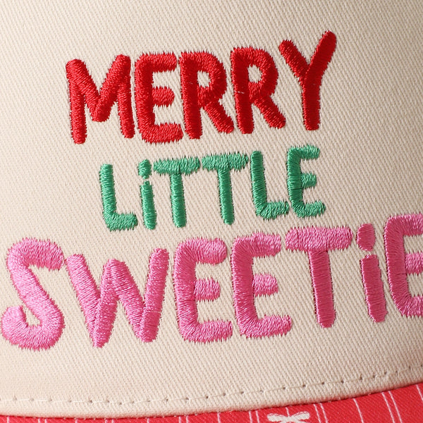 Merry Little Sweetie Stripe Cap | Red