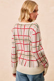 Christmas Plaid Sweater Top | Cream