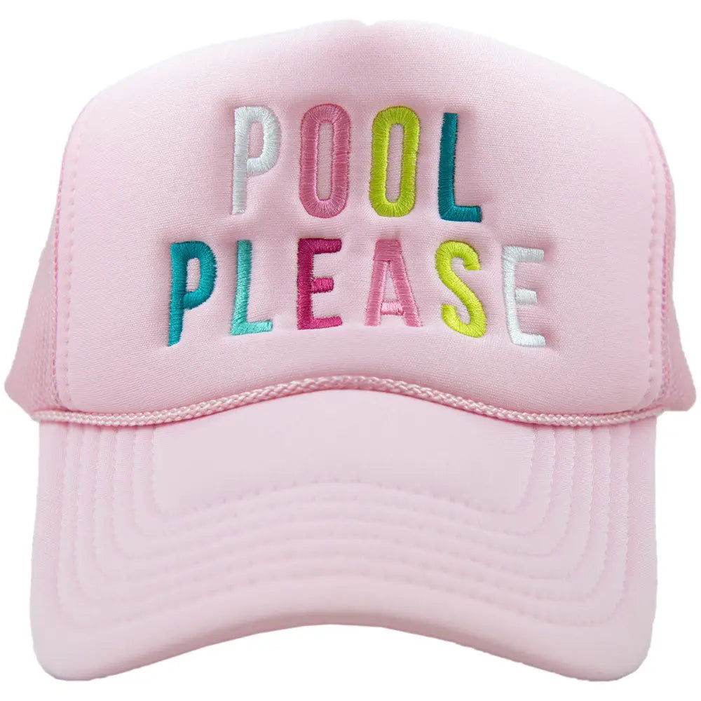 Pool Please Foam Trucker Cap | Light Pink