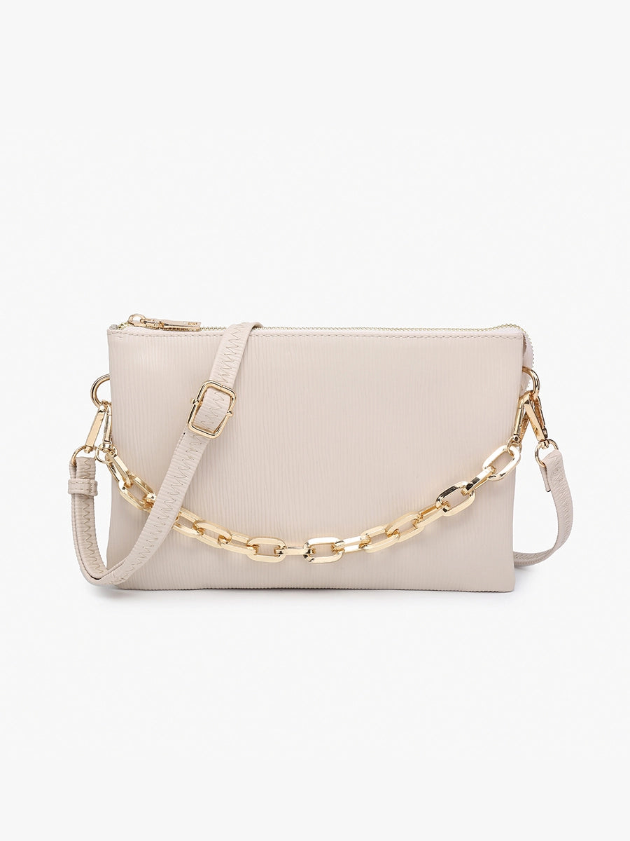 Izzy Textured Vegan Leather Crossbody Bag | Off White
