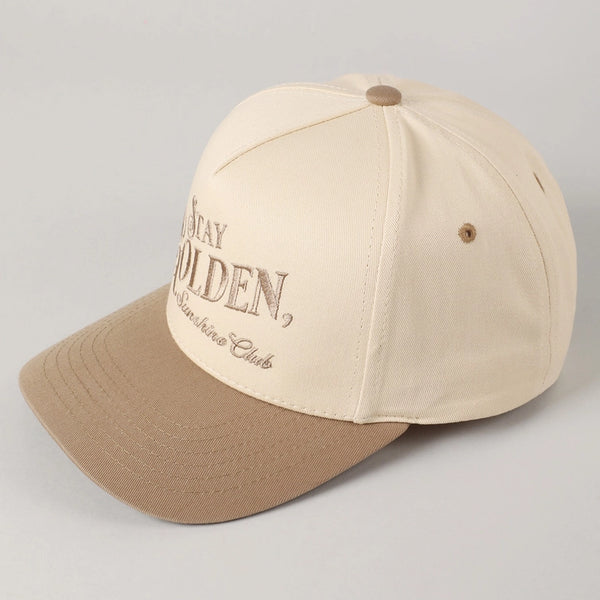 Stay Golden Trucker Cap | Beige