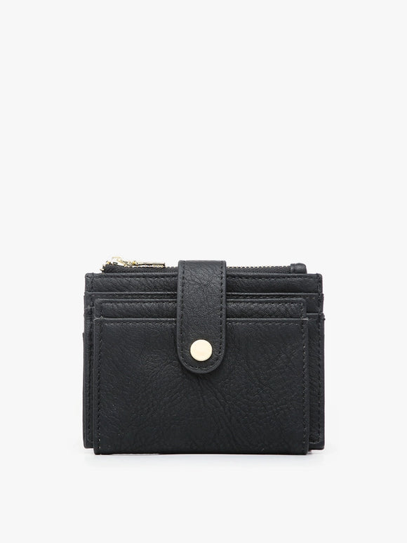 Sam Mini Snap Wallet/Card Holder | Black