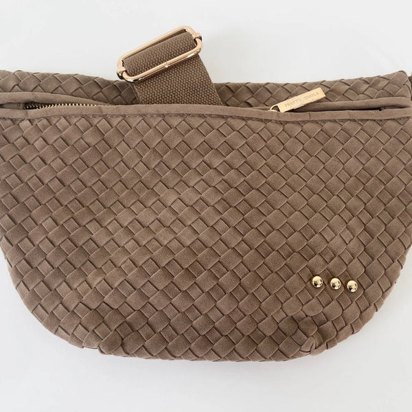 Suede Westlyn Woven Bum Bag | Taupe