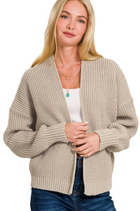 Open Front Sweater Cardigan | Ash Mocha