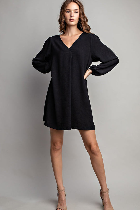 Bubble Sleeve Dress | Black