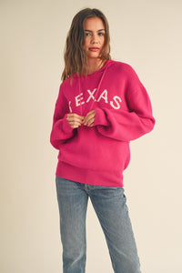 Texas Hoodie Sweater | Hot Pink