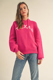 Texas Hoodie Sweater | Hot Pink