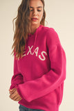 Texas Hoodie Sweater | Hot Pink