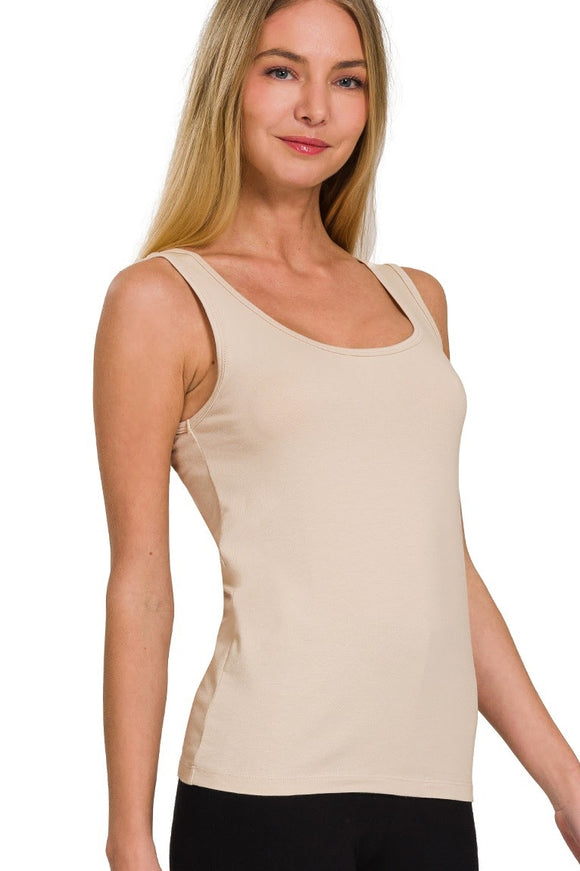 Basic Cotton Tank Top | Sand Beige