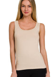 Basic Cotton Tank Top | Sand Beige