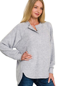 Henley Sweater | Heather Grey