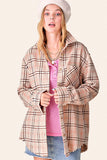 Cozy Flannel Shacket | Tan+Blush