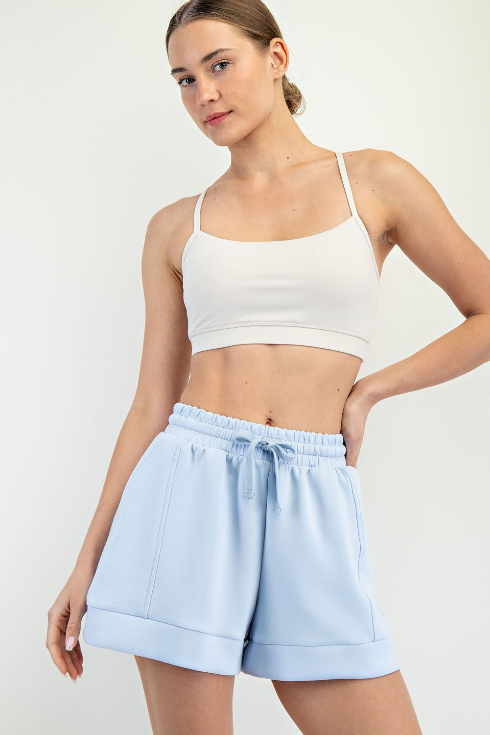 Scuba Luxe Top+Shorts Set | Frost