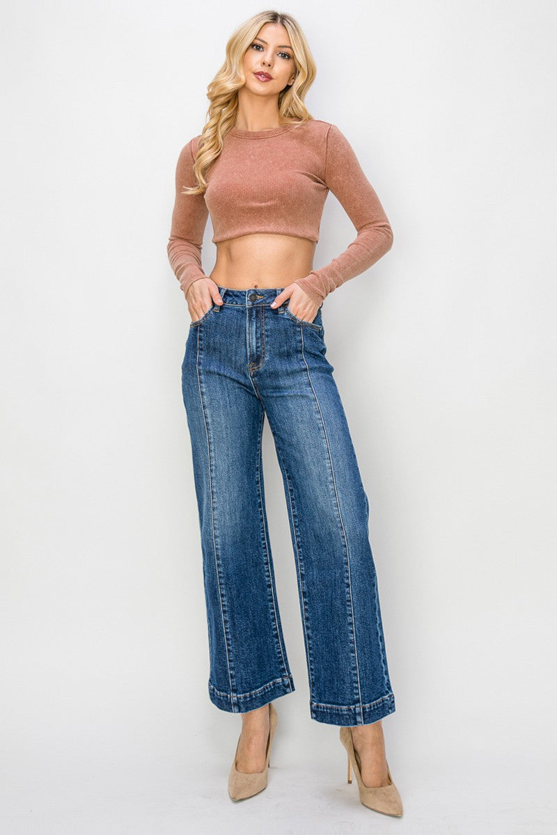 Risen Jeans | High Rise Crop Ankle Wide
