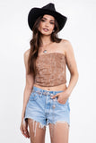 Leather Western Corset Top | Light Brown