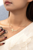 Sideways Cross | Gold Necklace