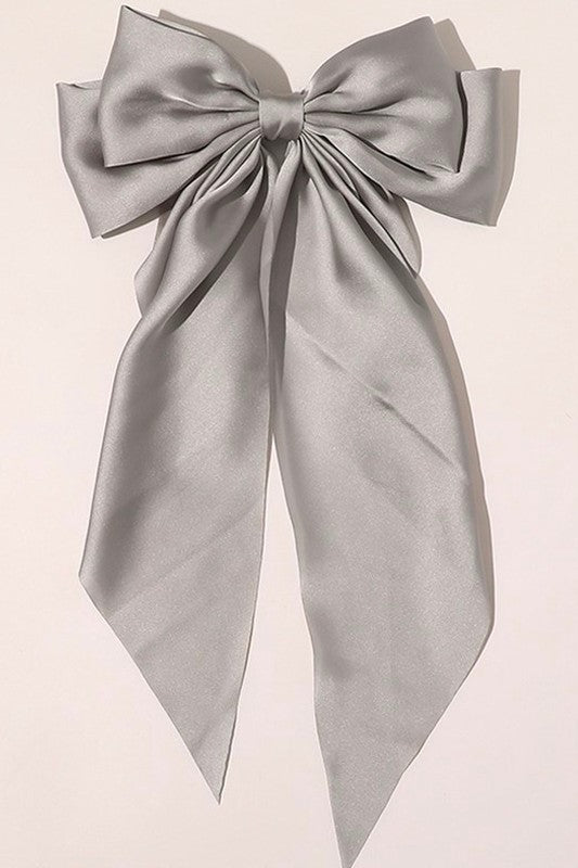 Large Silky Bow | Grey