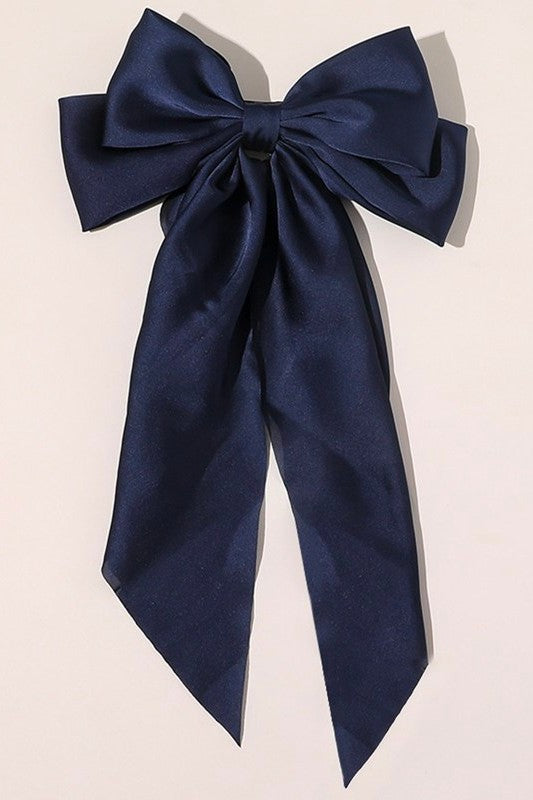Large Silky Bow | Navy Blue