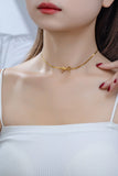 Choker Ribbon Bow | Gold Necklace