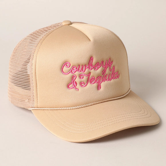 Cowboys & Tequila Trucker Cap | Beige