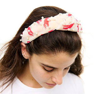 Crawfish Knot Pearl Headband