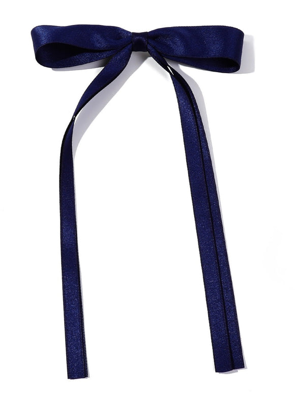 Dainty Bow Clip | Navy Blue