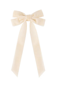 Velvet Hair Bow Clip | Beige