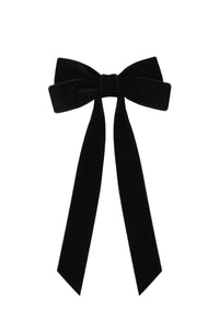 Velvet Hair Bow Clip | Black