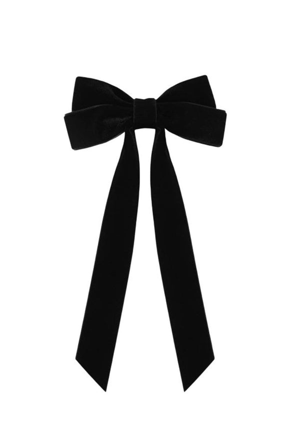 Velvet Hair Bow Clip | Black