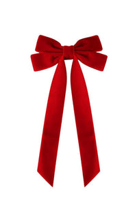 Velvet Hair Bow Clip | Red