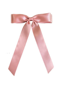 Satin Ribbon Hair Bow Clip | Rose